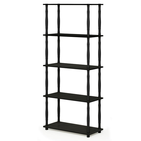 Furinno Turn-N-Tube 23.6†W x 11.6 D x 57.4 H 5-Shelf Decorative Shelves, Black