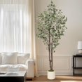 thumbnail image 7 of Artificial Eucalyptus Tree, 7ft Tall Fake Artificial Plant with White Planter，Large Faux Floor Plant Fake Silk Trees with 100 Lights Artificial Trees for Home Decor Indoor, 7 of 7