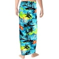 thumbnail image 3 of HAPPY BAY Men's Pareo Swim Trunk Vacation Sarong Beach Wrap One Size Teal, Floral Summer Vacation Aloha, 3 of 3