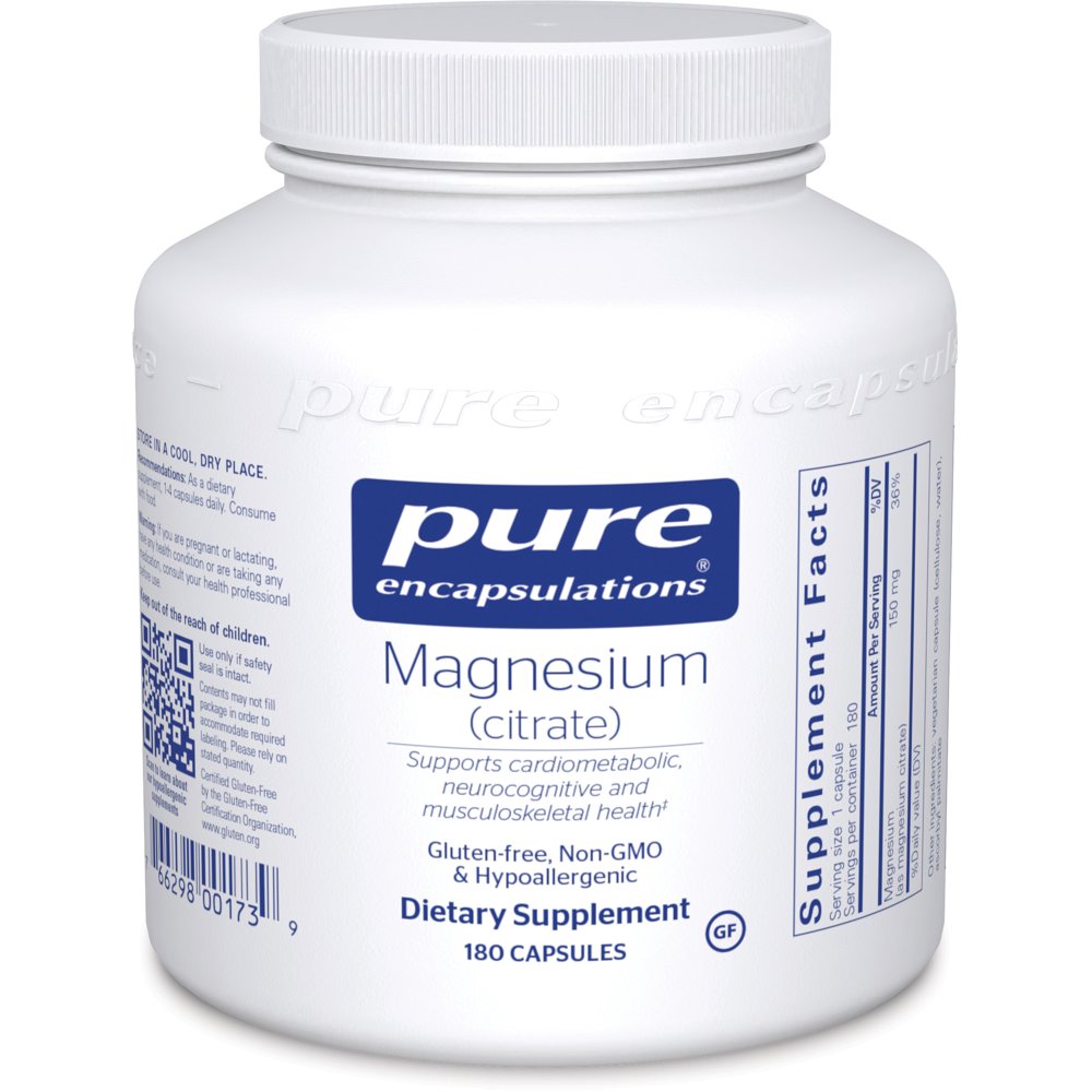 Pure Encapsulations Magnesium (Citrate) Supplement for Constipation