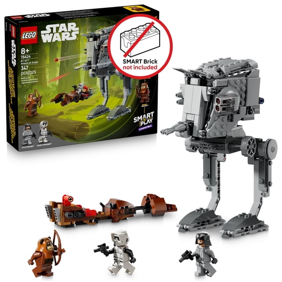 LEGO Star Wars SMART Play: AT-ST Attack on Endor Toy Building Set for Kids - Compatible Set with 2 SMART Tags and 3 LEGO Minifigures - Gift for Boys, Girls and Fans Ages 8  - 75424
