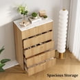 thumbnail image 4 of EastVita 5 Drawer Dresser - White Dresser for Bedroom - 47.9inch Tall Dressers Chest of Drawers - Wood Tall Dressers with Metal Handle for Closet/Living Room/Entryway - Natural, 4 of 7