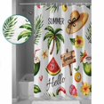 thumbnail image 2 of Shower Curtain Summer Beach Coconut Tree Waterproof Shower Curtain Set with Hooks for Bathroom Showers,Stalls and Bathtubs,54x78InFlower Green Tropical Leaves, 2 of 9