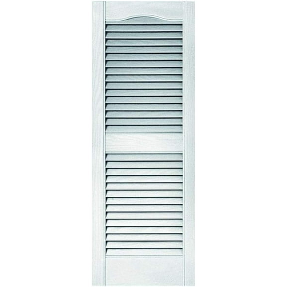 Ekena Millwork 15 in. Vinyl Louvered Shutters in White - Set of 2 14.5 in. W x 1 in. D x 38.875 in. H 4.67 lbs.