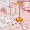 thumbnail image 4 of 1 caja de 80 cuentas de cerámica rosa con forma de flor, cuentas de porcelana de 10 mm, redondas, grandes, blancas, estampadas, con forma de planta y flor., 4 of 5