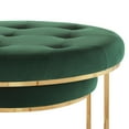 thumbnail image 2 of Nicole Miller Dangelo Ottoman Velvet Upholstered Stainless Steel Frame Set of 2, Green/Gold, 2 of 10