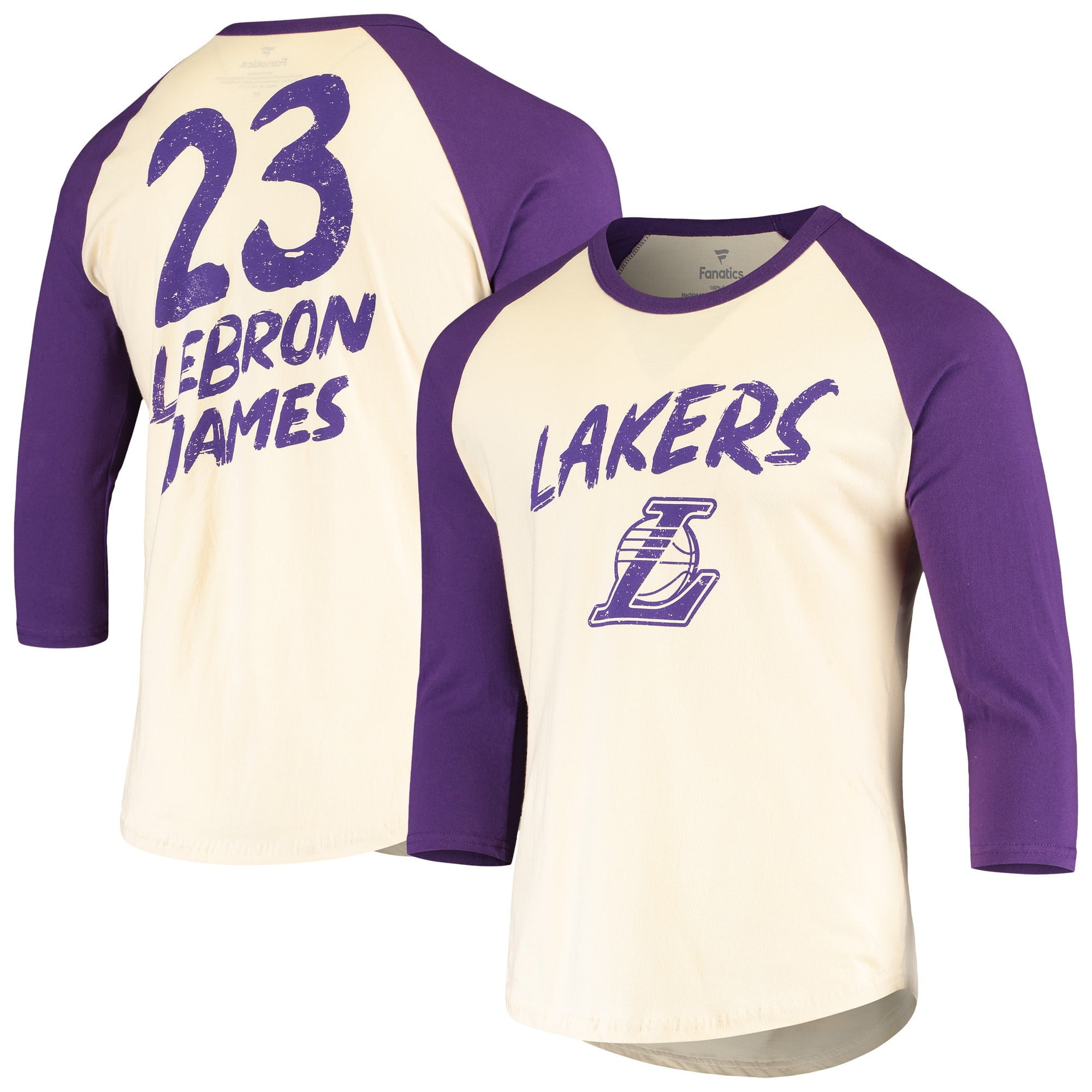 Men's Fanatics Branded LeBron James Cream/Purple Los Angeles