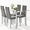 Gray, variant on UHOMEPRO White Kitchen Table Set, 5 Pieces Dining Table Set, Tempered Glass Dining Table and Chairs Set for 4, Upgraded Iron Dining Room Table Set with 4 PU Leather Chairs