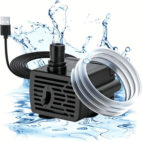 CURYMAY Water Pump For Fish Tank 3W Mini Submersible Water Pump With Tubing And Flow Adjustment Function Small Fountain Pump For Pet Fountain Aquarium Hydroponics Desktop Fountain 190L/H