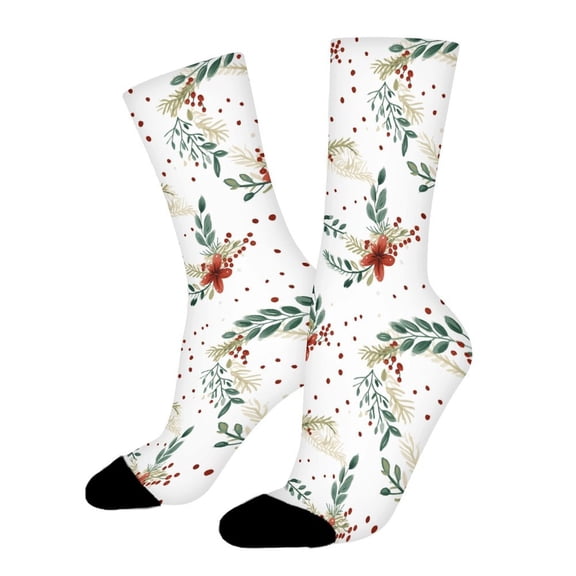 Christmas Wreaths Funny Novelty Crew Socks for Women Men Sports