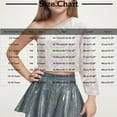 thumbnail image 3 of AUNVITO Kids Girls One Shoulder Long Sleeve Dance Crop Top Shiny Sparkly Hip Hop Streetwear Cropped T-Shirts Dancewear, 3 of 4