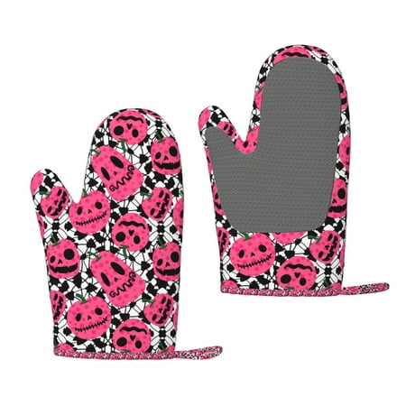 

Junzan Halloween Pumpkins for Oven Mitts 2 Piece Set BBQ Gloves Grilling Gloves Heat Resistant Oven Gloves Kitchen Silicone Oven Mitts for Barbecue/Cooking/Baking
