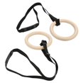 thumbnail image 4 of Gymnastics Rings,  Firm Gym Rings Wooden  For Home For Full Body Workout, 4 of 8