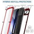 thumbnail image 4 of Case for iPhone 17Pro 6.3" with Built-in Glass Screen Protector, Heavy Duty Shockproof Tough Rugged Design, 360 Full Body DustProof Protection,Red, 4 of 7