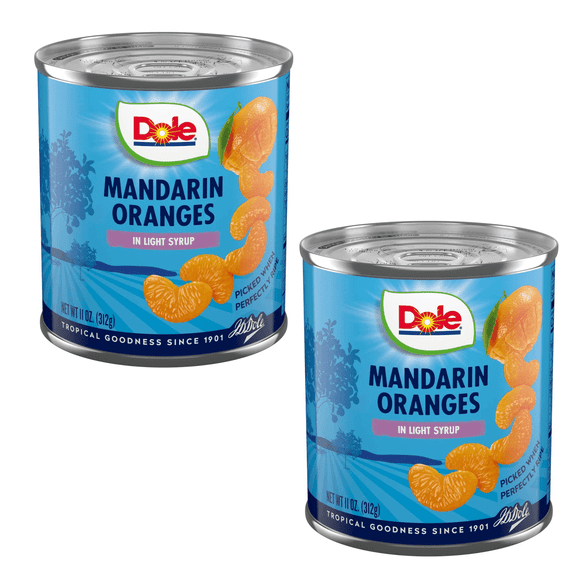 (2 pack) Dole Mandarin Oranges in Light Syrup, 11 oz Can