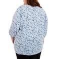thumbnail image 6 of Mario Serrani Women's V Neck Blouse Top (Blue Floral, XXL), 6 of 6