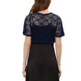 thumbnail image 3 of Allegra K Women's Lace Floral Cardigan Short Sleeve Tie Front Shrugs, 3 of 6