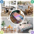 thumbnail image 4 of Colorful Pioneer Flower Patchwork Rectangle Tablecloth 60"x102",Waterproof Polyester Rectangle Table Cloth, Wipeable Spillproof Polyester Tablecloth for Dining, Camping, Indoor and Outdoor, 4 of 6
