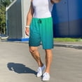 thumbnail image 6 of Vsdgher Green Turquoise Teal Print Men's Pajama Shorts Lounge Bottoms Sleep Shorts Elastic Waist Lightweight PJ Shorts with Pockets-XX-Large, 6 of 6