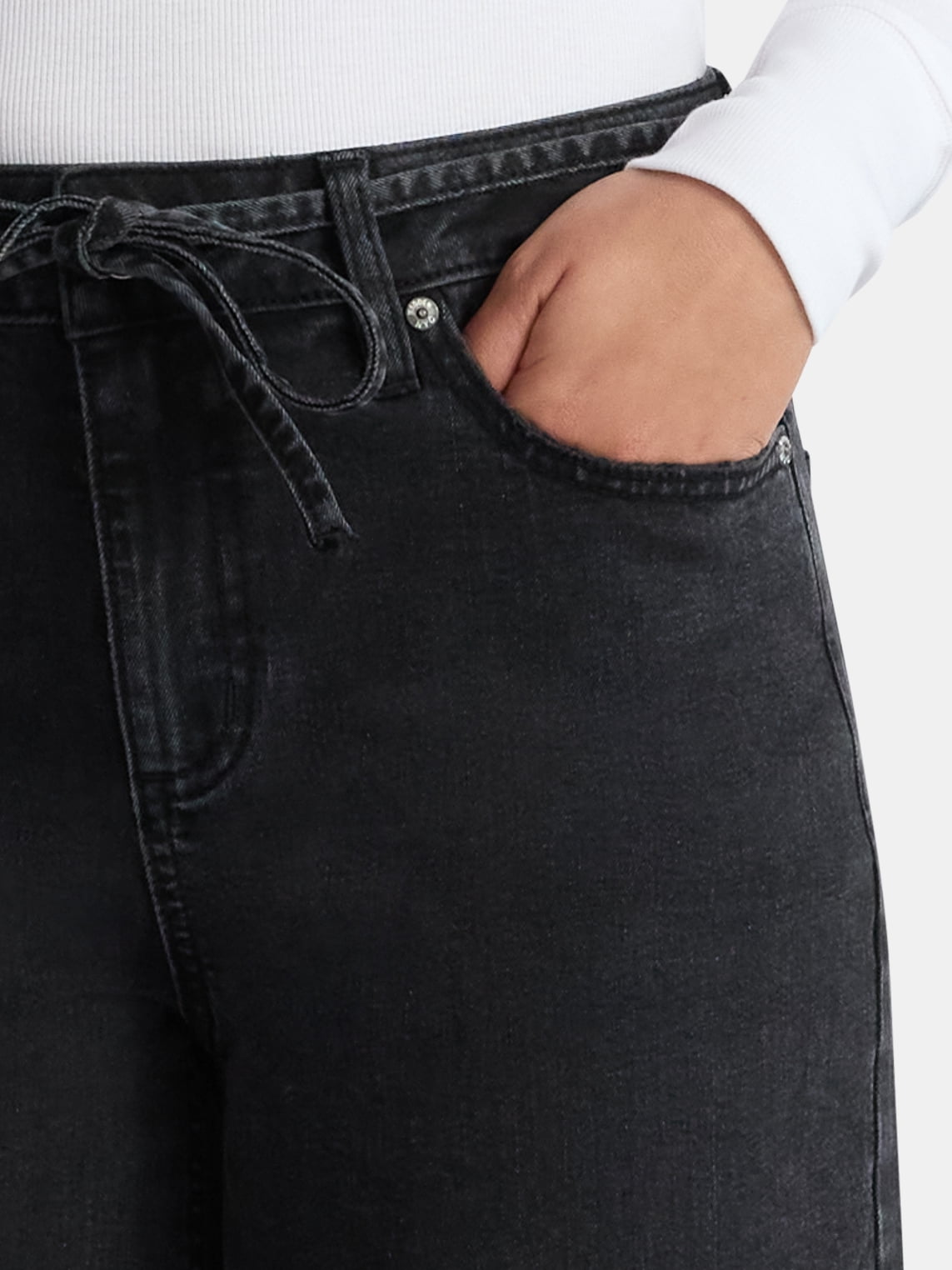 Madden NYC Women's Tie Belt Jeans, 32" Inseam, Sizes 00-18