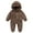 Brown, variant on Baby Fleece Footie Snowsuit Winter Bunting Onesie Cartoon Warm Hooded Romper Jumpsuit Outfits For Girls Boys Navy,0-3 Months