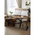 thumbnail image 2 of Vintage Farmhouse Full Size Flat Sheet, Wrinkleproof & Fadeproof Cooling Flat Bed Sheet Only, Country Western Texas Star Wood Grain Breathable Soft Bedding Top Sheets 81 x 96 Inches, 2 of 8