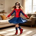thumbnail image 5 of Spider Long Sleeve Dress with Mask Cosplay Costume, Long Sleeve Dress Halloween Outfit for Anime Birthday Party Events, 5 of 5