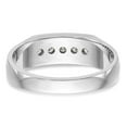 thumbnail image 5 of Solid 14k White Gold Lab Grown Diamond Five Stone Men's Wedding Ring Band Channel Ban Size 12 (.35 cttw.), 5 of 8
