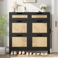 thumbnail image 2 of LAFGUR Shoe Cabinets with 4 Flip Drawers,Wooden Shoe Storage Organizer for Entryway,Hallway,Black, 2 of 9
