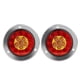 thumbnail image 1 of 2Pcs Red/Amber 16 LED 4 Inch Round Truck Trailer Brake Stop Turn Signal Tail Lights Waterproof 12-24, 1 of 5