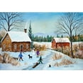 thumbnail image 2 of Mark, Sharon 14x11 Gold Ornate Wood Framed with Double Matting Museum Art Print Titled - Winter Path, 2 of 4