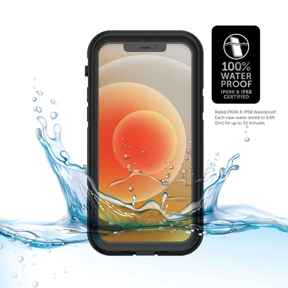 Open Box Body Glove Tidal Waterproof Phone Case for iPhone 12 - Black/Clear