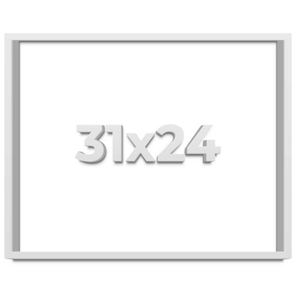 31x24 Shadow Box Frame White | 1 Inches Deep Real Wood Contemporary Shadowbox Display Frame | UV