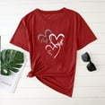 thumbnail image 2 of Hauts de la Saint-Valentin pour Femmes Aguichant Saint-Valentin Décontracté Femmes Manches Courtes Imprimé Col Rond Hauts Tee T-Shirt Manches Courtes Hauts pour Femmes Hauts pour Femmes Manches 3/4 Hauts de la Saint-Valentin pour Femmes, 2 of 3