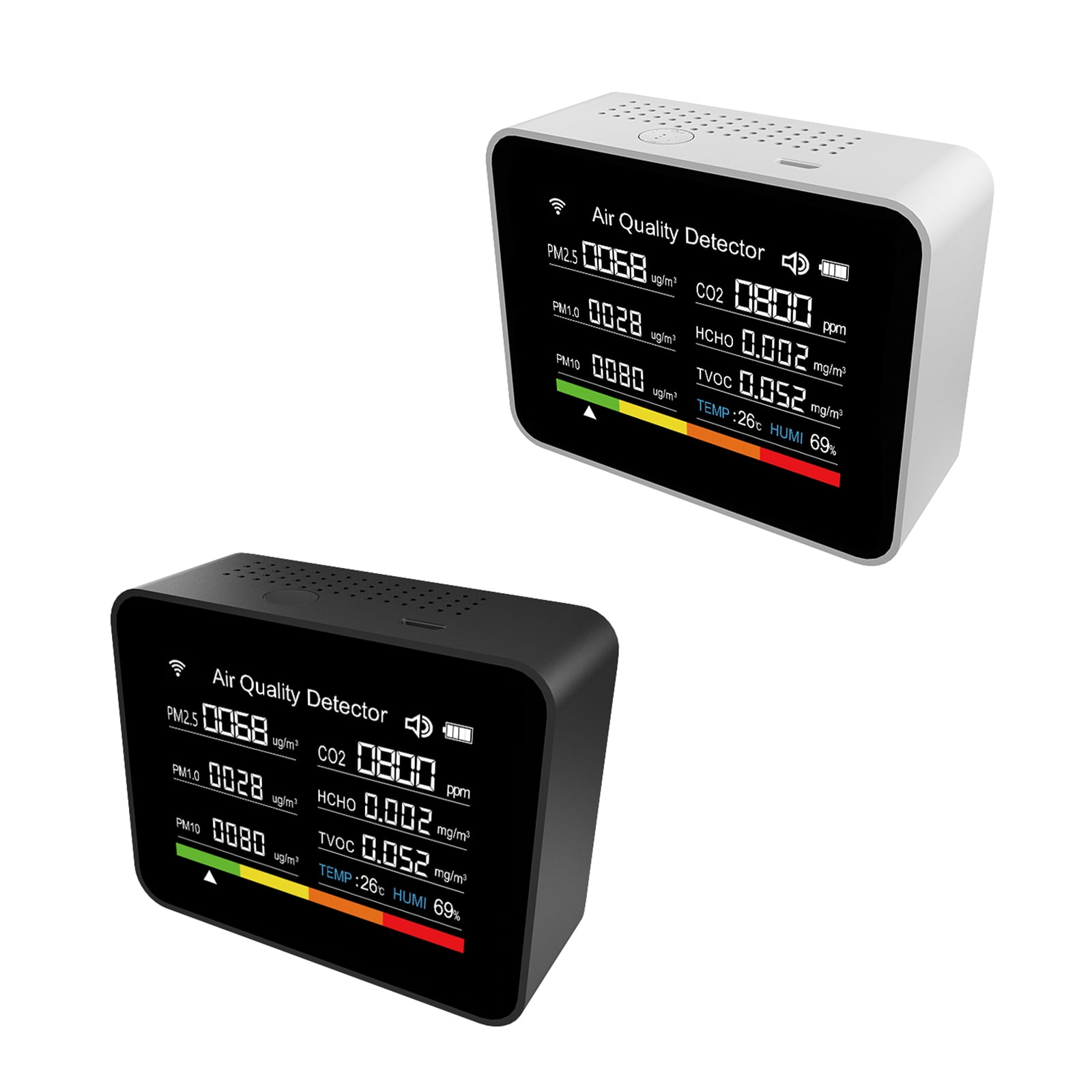 13 in 1 Indoor with Hygrometer Monitors Temperature and Humidity with AQIs PM2.5 Detectors for Household