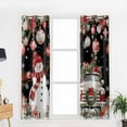 thumbnail image 5 of Hokiten Black Christmas Blackout Curtains | Light Blocking Print Window Curtains, Snowman Truck Xmas Balls Snowflake Thermal Insulated Window Drapes for Living Room Kitchen (2 Panels, 104"W x 90"L), 5 of 7
