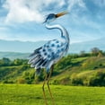 thumbnail image 2 of 36 Inch Blue Heron Garden Statues, Crane Statue for Garden Decor, Metal Yard Art Heron Garden Statue, Standing Garden Sculptures & Statues for Yard Decorations Outdoor, 1Pc, 2 of 7