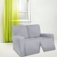 thumbnail image 4 of Sofá reclinable seccional elástico fácil de usar Funda de felpa suave y ajustada Funda de sofá lavable Protector de muebles con elasticidad para niños 6 rebanadas gris claro SM SunniMix cubierta de chaise lounge, 4 of 8