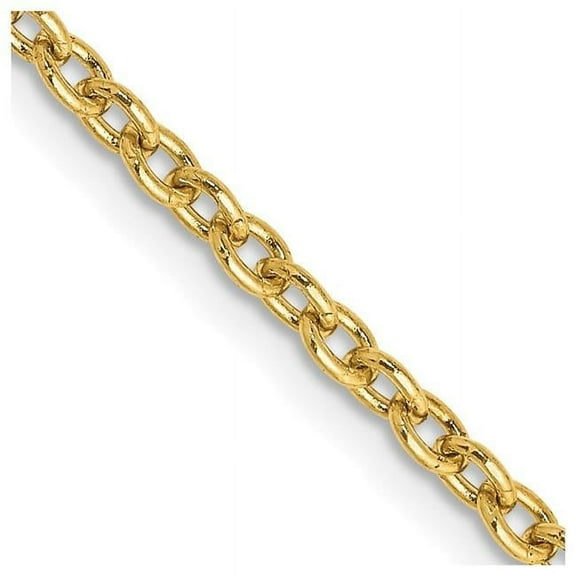 Primal Gold 14 Karat Yellow Gold 2.4mm Round Open Link Cable Chain Necklace