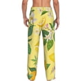thumbnail image 3 of Picia Lemon Mens Soft Woven Cotton Elastic Waistband Sleep Pajama Pant Lounge Sleep Pant With Pockets And Drawstring-Medium, 3 of 9