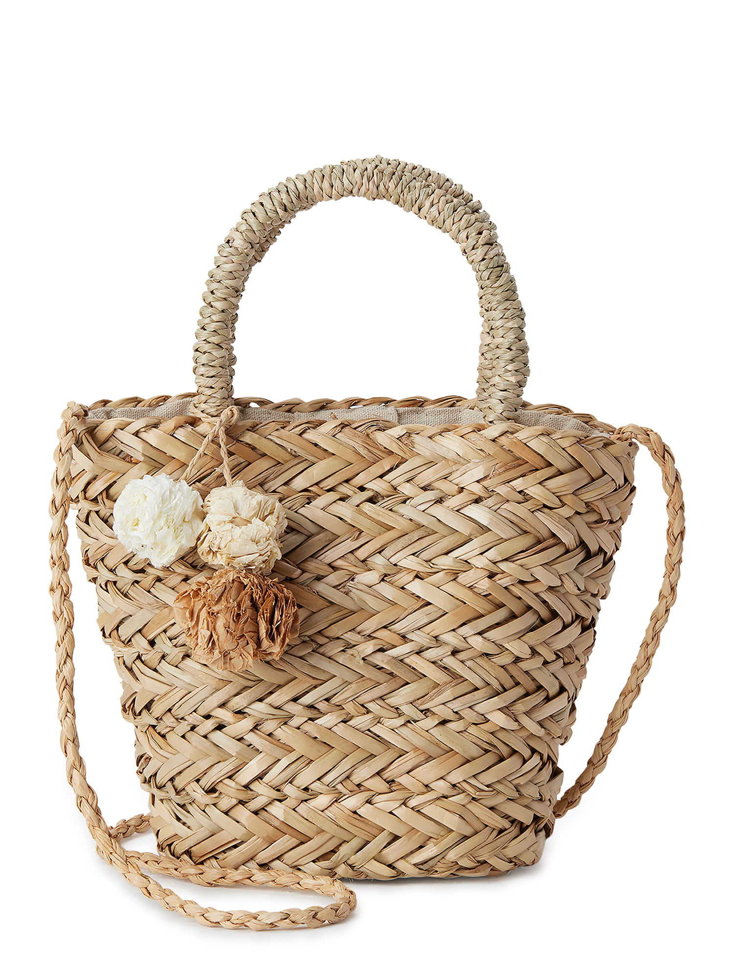 Eliza May Rose Mini Structured Tote with Poms - Walmart.com