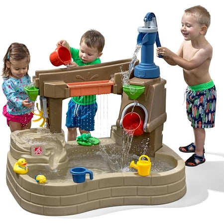 2 Pump & Splash Discovery Pond Water Table, Kids Water Sensory Activity Pool, Summer Outdoor Toys, 10 Piece Toy Accessories, For Toddlers 2+ Years Old