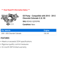 thumbnail image 2 of Pump - Compatible with 2010 - 2012 Chevy Colorado 5.3L V8 2011, 2 of 2