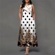thumbnail image 3 of Vestido largo bohemio con estampado Floral para mujer, vestidos elegantes ahuecados, sexys, de cintura alta, sin mangas, para fiesta, 3 of 4