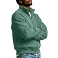 thumbnail image 4 of Horkkom Mens Zip Up Sweatshirt Solid Color Mock Neck Loose Sweatshirt Fashion Casual Fall Jackets with Pockets L, 4 of 6