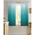 thumbnail image 4 of Teal Ombre Sheer Curtains 39 Inch Length 2 Panels Set for Living Room/Bedroom, Contemporary Gradient Abstract Art Kitchen Curtains Grommet Semi-Sheer Curtains Drapes Window Treatments 27.5"x39"x2, 4 of 7