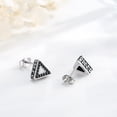 thumbnail image 7 of Midir&Etain Viking Earring 925 Sterling Silver Triangle Stud Earrings Gothic Punk Earrings Norse Rune Jewellery for Men Women Gifts Birthday, 7 of 7