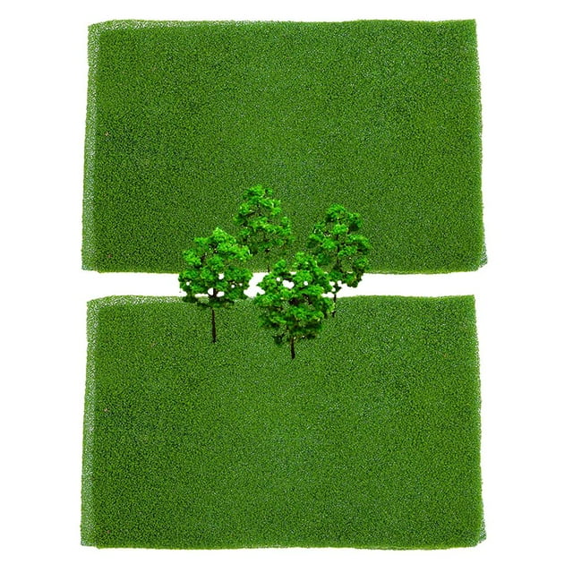 Conjunto de 10 unidades de Modelos de es y Alfombra de Césped para Paisajes en Miniatura