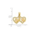 thumbnail image 2 of 14K Yellow Gold I LOVE YOU Double Heart Pendant Necklace with Chain, 2 of 4