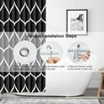 thumbnail image 2 of Black Stall Half 36 x 72 Inch Cloth Shower Curtain, Waterproof Design and Polyester, Quick-Drying, Heavy Duty Small Shower Curtains Set for Bathroom, Durable and Washable with 8 Metal Hooks, 2 of 5